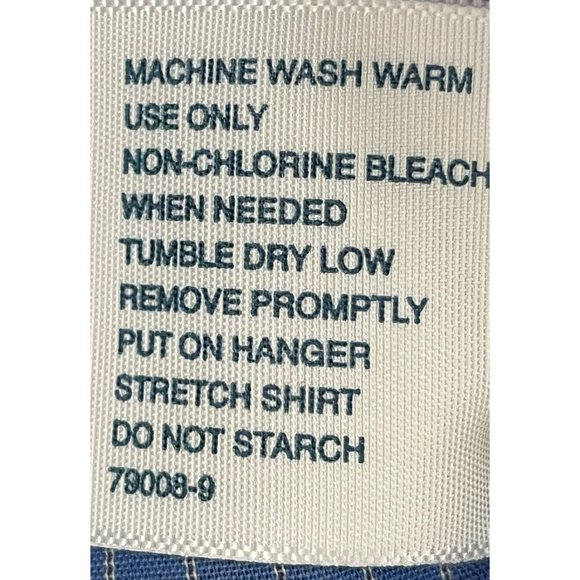 Stafford Super Shirt Wrinkle Free Men's Dress Shirt Blue Strip Size 14 1/2 32-33 - Picture 9 of 14